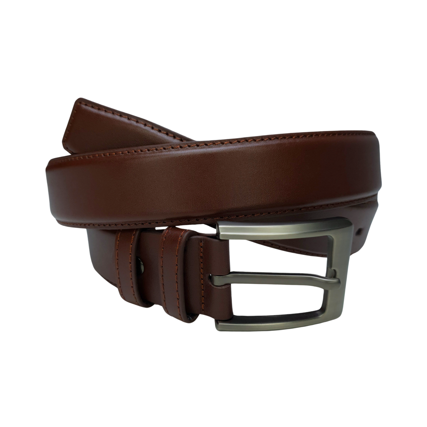 Men's Premium Waist Belt 100% Genuine Leather Chocolate Color One Size - Chromium & Itch Free