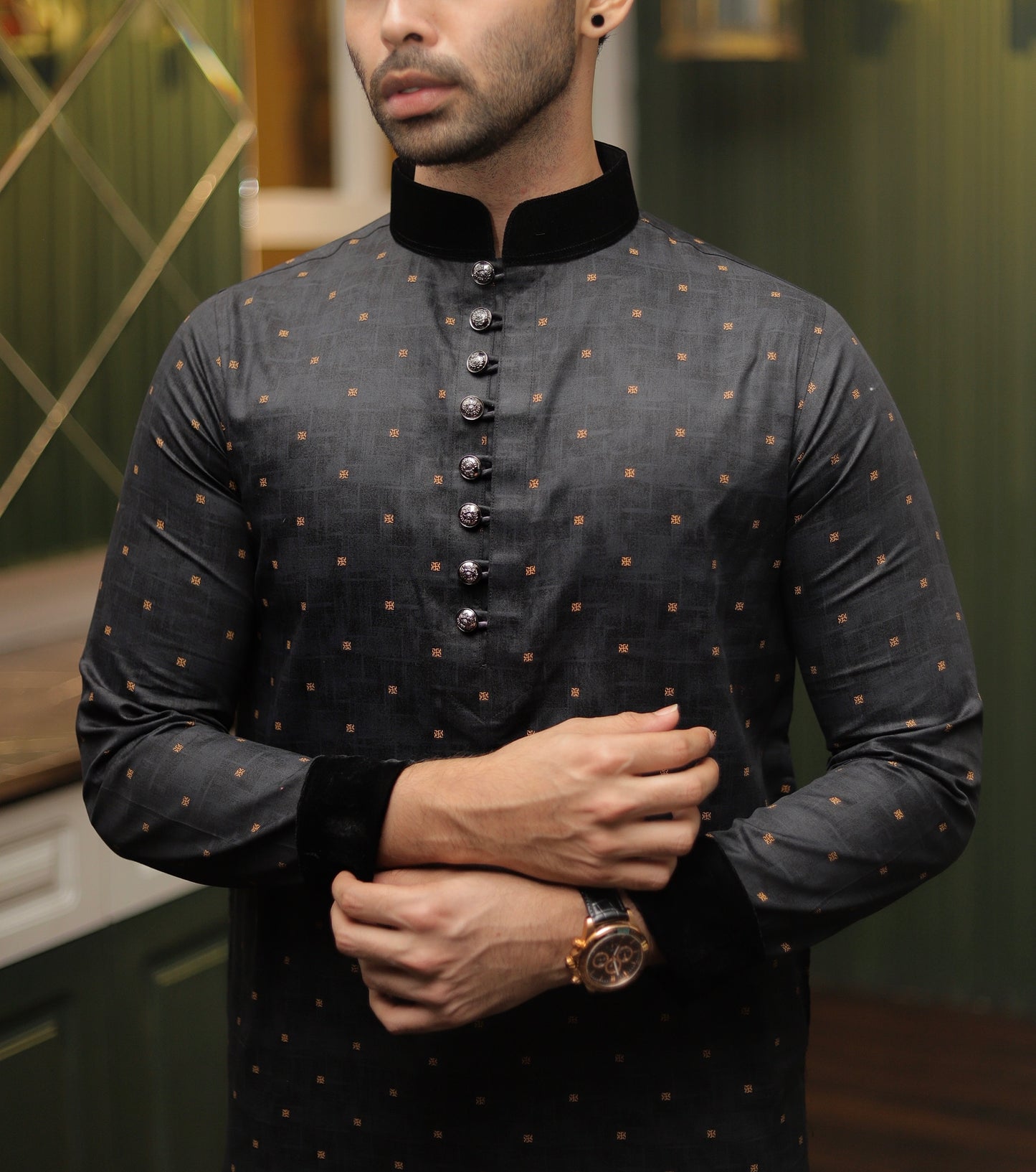 Experience best Desi Fashion with Premium Men's Panjabi. High Quality Delhi Cotton black gray golden luxurious traditional Bangladeshi garment stylish style exclusive deshi punjabi long mens dress eid ramadan bangla bangali bengali hindi indian wedding shadi cultural cloth cheapest price in Sydney Melbourne Australia